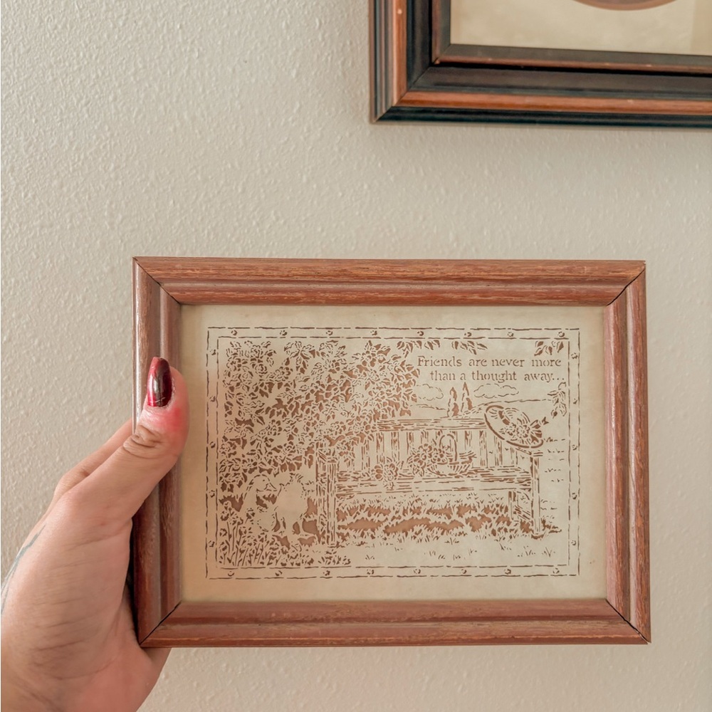 Vintage Cut Out Framed Art